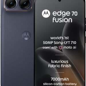 Motorola Edge 70 Fusion (Pantone Silhouette, 12GB RAM, 256GB Storage) | 6.78" 144Hz AMOLED | Snapdragon 7s Gen 4 | 50MP OIS + 13MP Camera | 32MP Selfie | 7000mAh Battery | 68W TurboPower