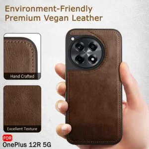 Leather Finish Back Cover Case for OnePlus 12R 5G