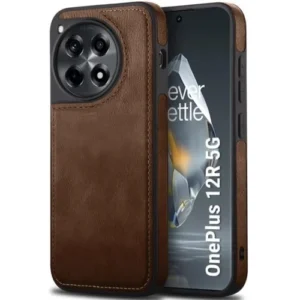 leather cover Leather Finish Back Cover Case for OnePlus 12R 5G