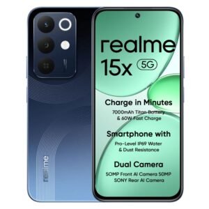 realme 15X 5G Smartphone 8GB+128GB Dark Blue 7000mAh Battery, 60W Fast Charging, 6.8-inch Screen, 144Hz Display, 50+50MP AI Camera, Dimensity 6300, IP69