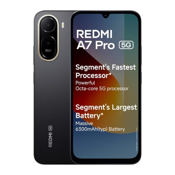 redmi a7 REDMI A7 Pro 5G (Black, 4GB RAM, 64GB Storage) | Segment's Fastest Processor | Segment's Largest Battery | Segment's Largest & Smoothest 6.9in 120Hz Display